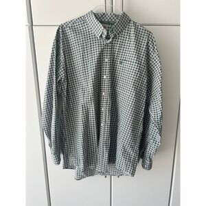 Cinch Mens XL Green‎ Geometric Medallion Western Button Down Shirt Long Sleeve